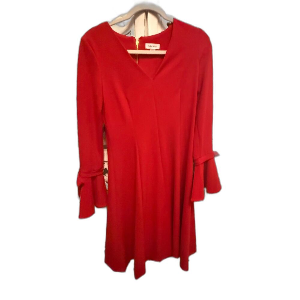 Red Calvin Klein Size 8 Cocktail Dress  New With Tags